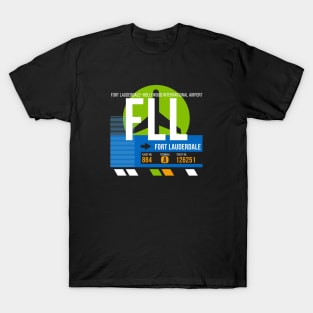 Fort Lauderdale (FLL) Airport // Retro Sunset Baggage Tag T-Shirt